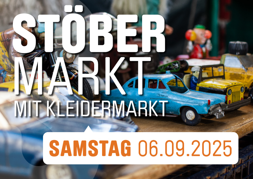 Stöbermarkt mit Kleidermarkt am Samstag, 06.09.2025